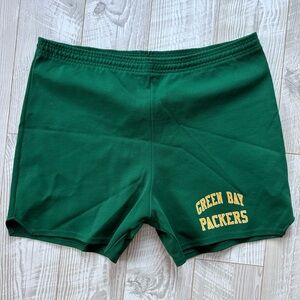 Vintage Russell Brand USA Made Green Bay Packer Shorts XXL Drawstring Waist